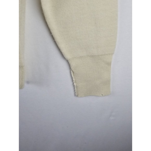 Vintage Tundra Canada V-neck Wool Blend Ivory Sweater Mens Medium Grandpacore - Picture 7 of 16